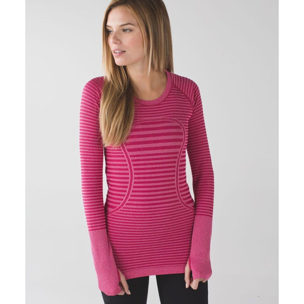 Lululemon Women's Swiftly Tech Long Sleeve |‎ Heathered Berry Rumble Pink | Sz 6